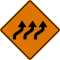 W1 series Horizontal alignment-Triple lane shift (right)