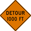 W20 series Work zones-Detour (distance) ahead