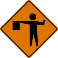 W20 series Work zones-Flagger ahead (symbol sign)