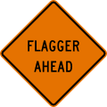 W20 series Work zones-Flagger ahead (text sign)