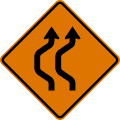 W24 series Lane shifts-Double reverse curve (left) (2 lanes)
