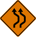 W24 series Lane shifts-Double reverse curve (right) (2 lanes)