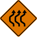 W24 series Lane shifts-Double reverse curve (left) (3 lanes)