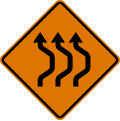 W24 series Lane shifts-Double reverse curve (right) (3 lanes)