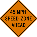 W3 series Advance traffic control-Speed zone ahead