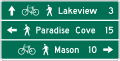 D11 series Bicycle facility and shared-use path-Shared-use path destination and distance (3-lines)