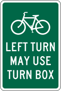D11 series Bicycle facility and shared-use path-Bicycle left turn may use turn box