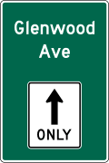 D15 series Combination lane usedestination-Combination lane use/destination with street name