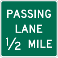 D17 series Truck lane and slow vehicle signs-Passing lane (distance)