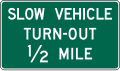 D17 series Truck lane and slow vehicle signs-Slow vehicle turn-out (distance)