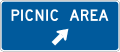 D5 series Rest area-Picnic area (diagonal right arrow)