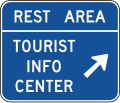 D5 series Rest area-Rest area - tourist info center (diagonal right arrow)