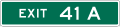 E1 series Exit number-1 or 2 Digit Exit Number with single letter suffix (plaque)