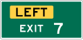 E1 series Exit number-1 or 2 Digit Left Exit Number (plaque)