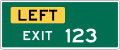 E1 series Exit number-3 Digit Left Exit Number (plaque)