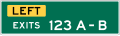 E1 series Exit number-3 Digit Left Exit Number with dual letter suffix (plaque)