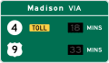 E7 series Post-interchange distance-Comparative Travel Time