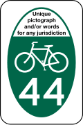 M1 series Route shields-State or local Bicycle route