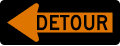 M4 series Route marker auxiliaries-Detour Left Arrow
