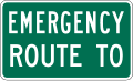 M4 series Route marker auxiliaries-Emergency Route To (Plaque)