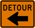 M4 series Route marker auxiliaries-Detour Left Arrow