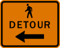 M4 series Route marker auxiliaries-Pedestrian Detour Left Arrow