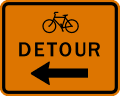 M4 series Route marker auxiliaries-Bicycle Detour Left Arrow