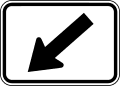 M6 series Directional arrow auxiliary signs-Downward Diagonal Left Directional Arrow