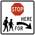 R1 series Stop and yield-Stop here for school crossing (right)