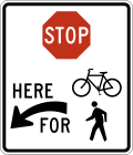 R1 series Stop and yield-Stop here for trail crossing (left)