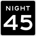 R2 series Speed limit-Night speed limit (plaque)