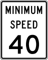 R2 series Speed limit-Minimum speed limit (plaque)
