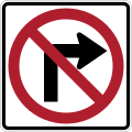 R3 series Lane usage and turns-No right turn