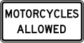 R3 series Lane usage and turns-Motorcycles allowed (plaque)