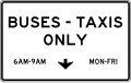 R3 series Lane usage and turns-Buses and taxis only (times and days) (overhead)