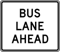 R3 series Lane usage and turns-Bus lane ahead (overhead)