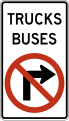 R3 series Lane usage and turns-No right turn for trucks and buses