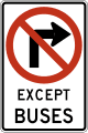 R3 series Lane usage and turns-No right turn except buses
