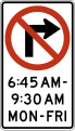 R3 series Lane usage and turns-No right turn (times and days) (3-lines)