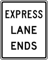 R3 series Lane usage and turns-Express lane ends (post-mounted)