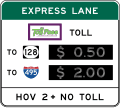 R3 series Lane usage and turns-Toll Costs on Express Lane or HOV (Overhead)