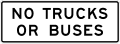 R3 series Lane usage and turns-No trucks or buses (plaque)