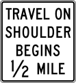 R3 series Lane usage and turns-Travel on shoulder begins (distance)