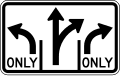 R3 series Lane usage and turns-Advance intersection lane control (three lanes) (right)