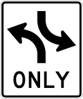 R3 series Lane usage and turns-Two-way left turn only (overhead)