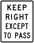 R4 series Regulation of movement-Keep right except to pass