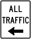 R4 series Regulation of movement-All traffic must turn left
