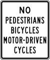 R5 series Exclusionary-No pedestrians, bicycles or motor-driven cycles
