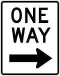 R6 series One way and divided highway-One way (with arrow) (right)