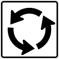 R6 series One way and divided highway-Roundabout circulation (plaque)
